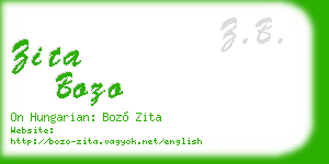 zita bozo business card